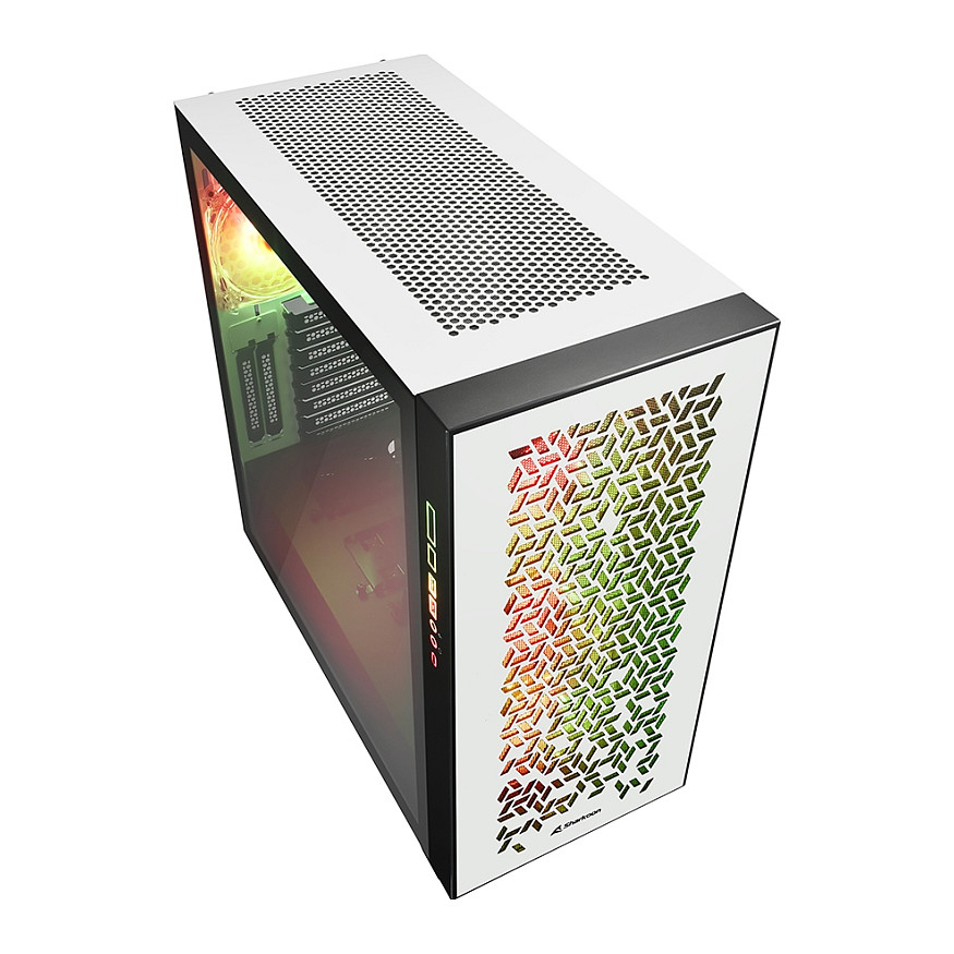 Kasë Sharkoon Elite Shark CA300H ATX 2xGlas – Bardhë - 3