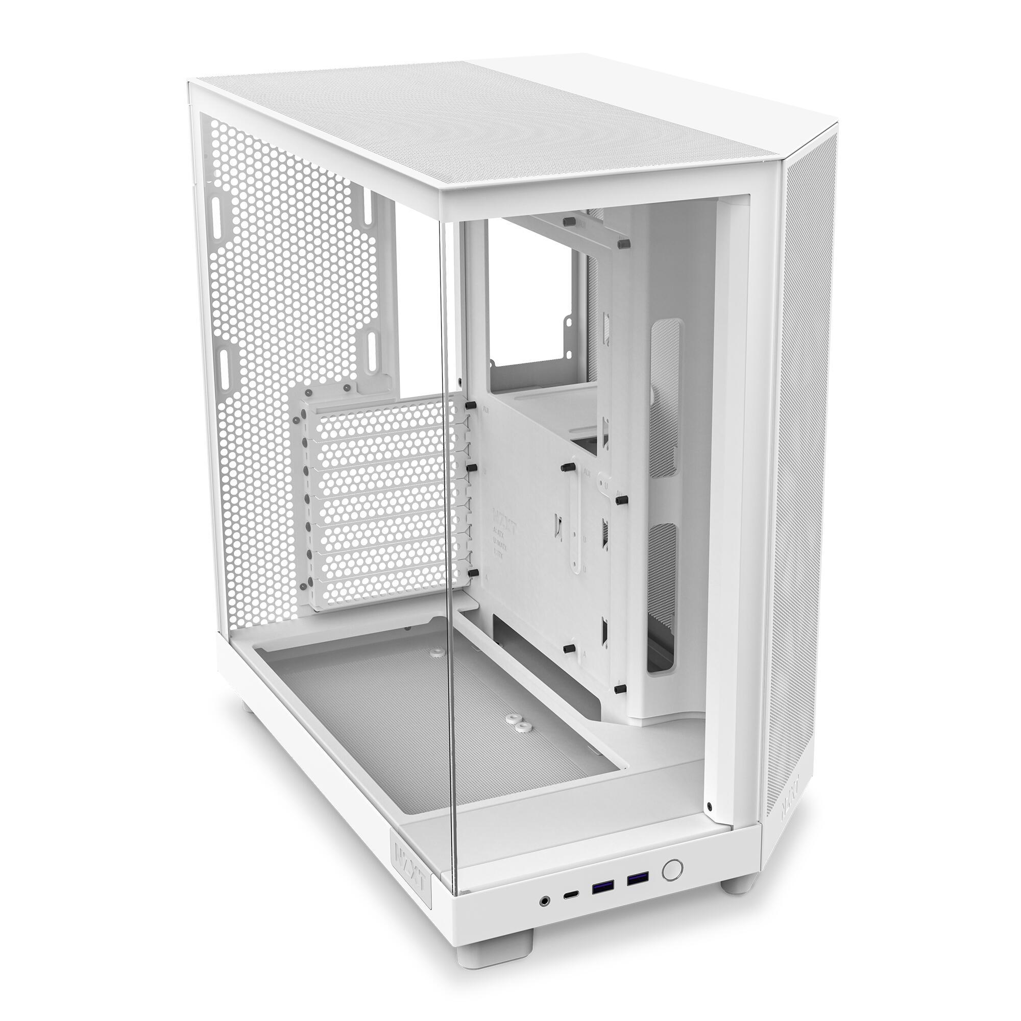 Kasë PC NZXT H6 Flow / Mid Tower / ATX / 3x 120mm Fan / Tempered Glass – Bardhë - 2