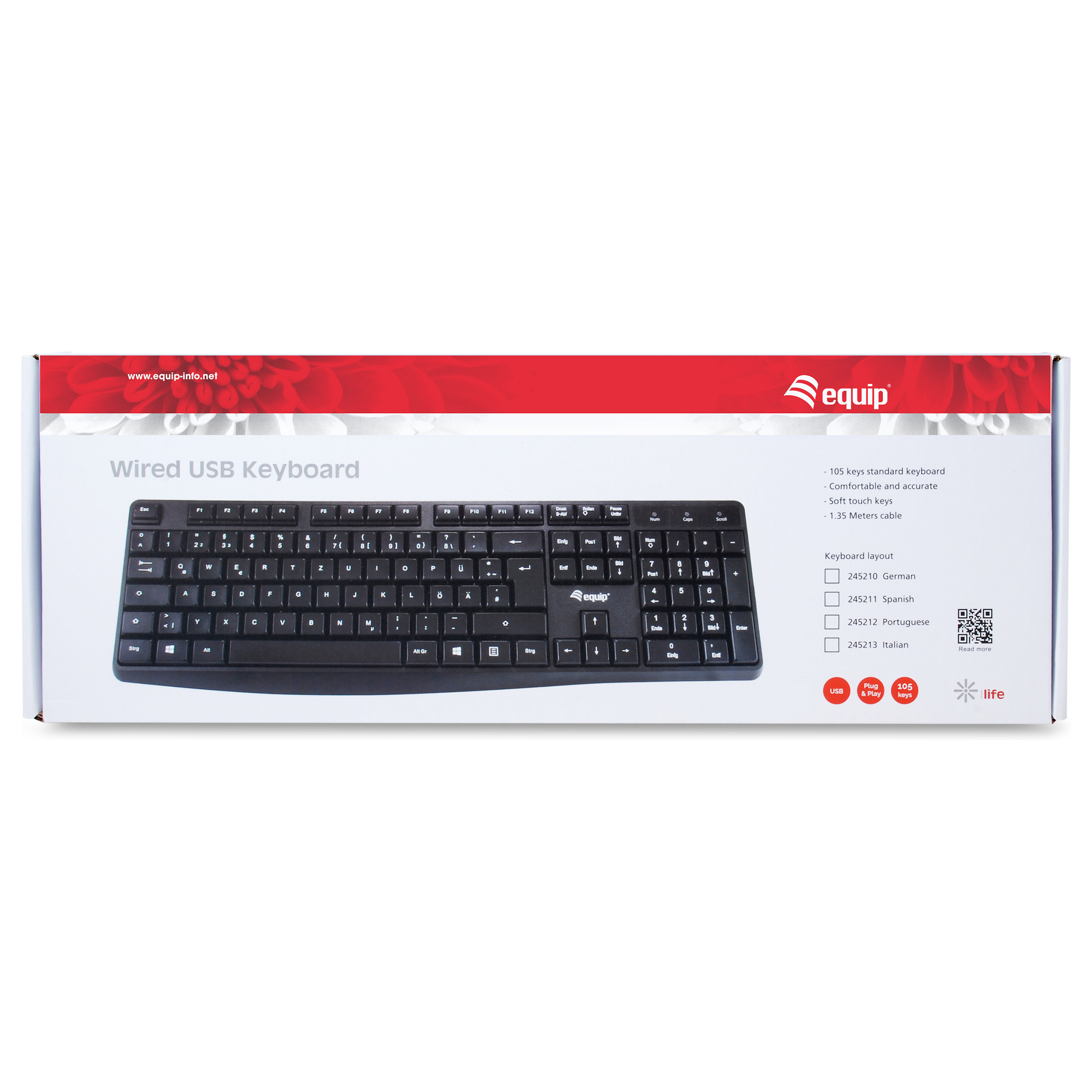 Tastierë me kabllo Equip / Spanish layout - Zezë - 3
