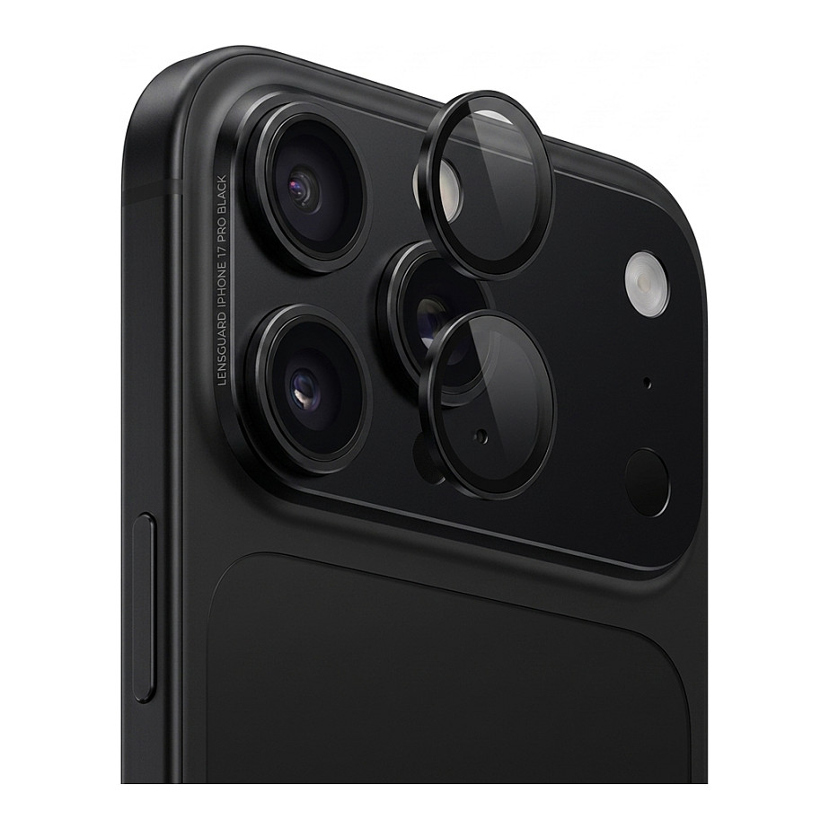 Mbrojtëse për kamerë TORRAS LensGuard / iPhone 17 Pro / Xham i Temperuar 9H - Zezë