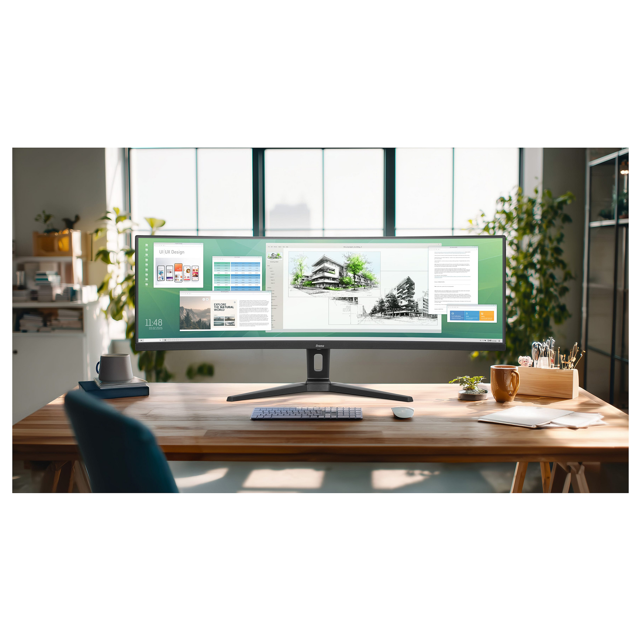 Monitor iiyama ProLite XCB4594DQSU-B1 / 44.5' / Dual QHD VA LED Curved / 75Hz / 2ms / HDMI+DP - Zezë - 21