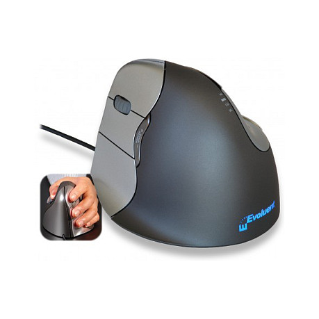 Maus me Kabllo BakkerElkhuizen Evoluent VerticalMouse 4 Left / Vertikal / Laser / 2600 DPI / 6 Butona / USB - Zezë/Hiri