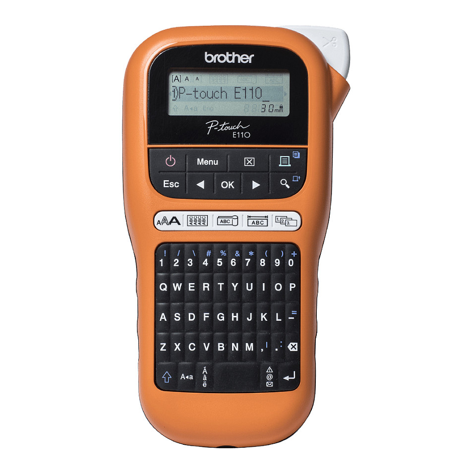 Printer për Etiketa Brother P-touch E110 / QWERTY / TZe 3.5–12 mm / Profesional për Elektricist & Organizim