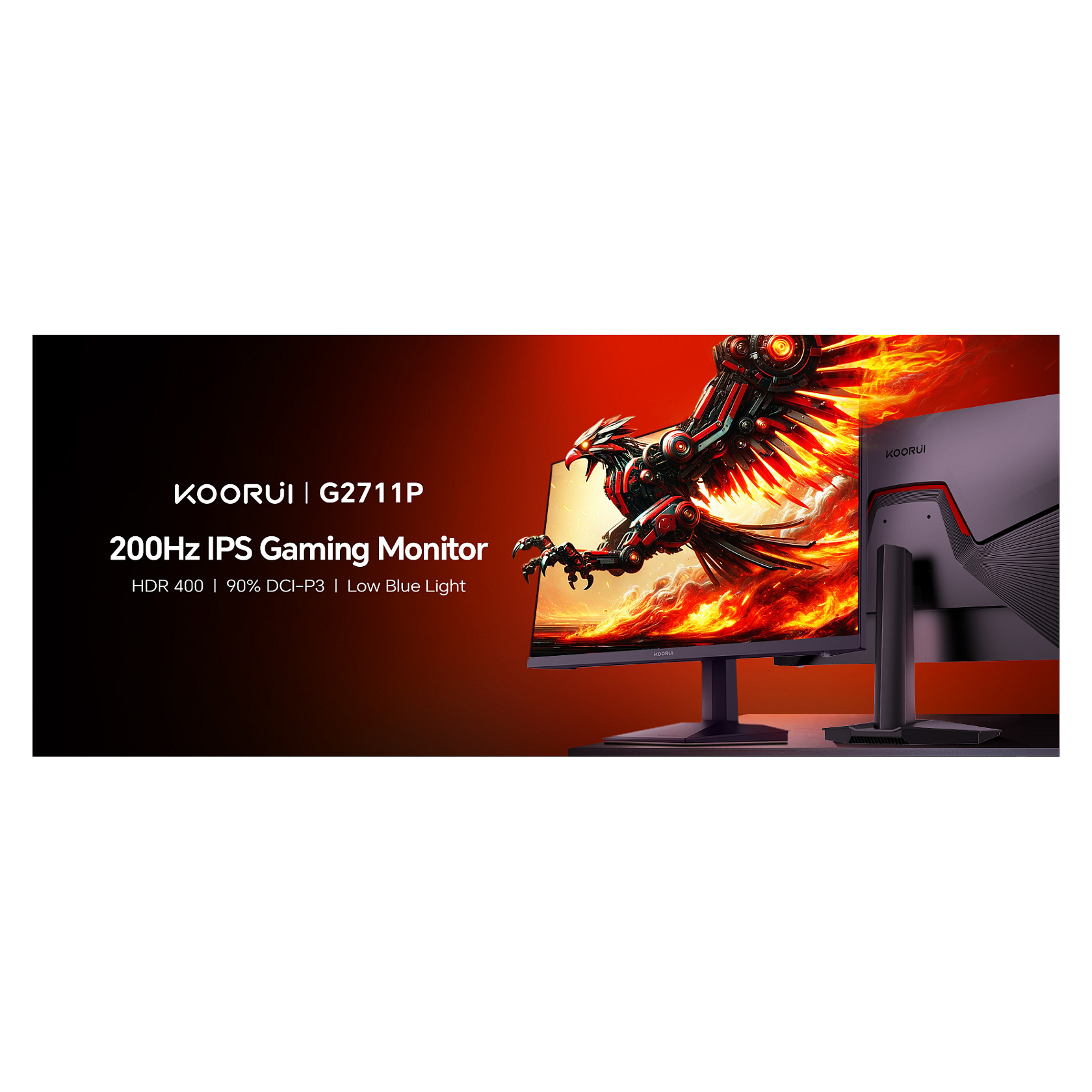 Monitor Gaming KOORUI G2711P / 27" / Full HD IPS / 200 Hz / 1 ms / HDMI+DP - Zezë - 9