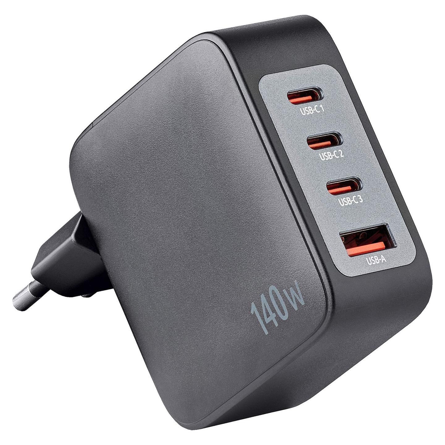 Karikues Intenso Energy Adapter W140A3C GaN, 140W, USB-C, Kabllo USB-C 2m - Zezë - 2