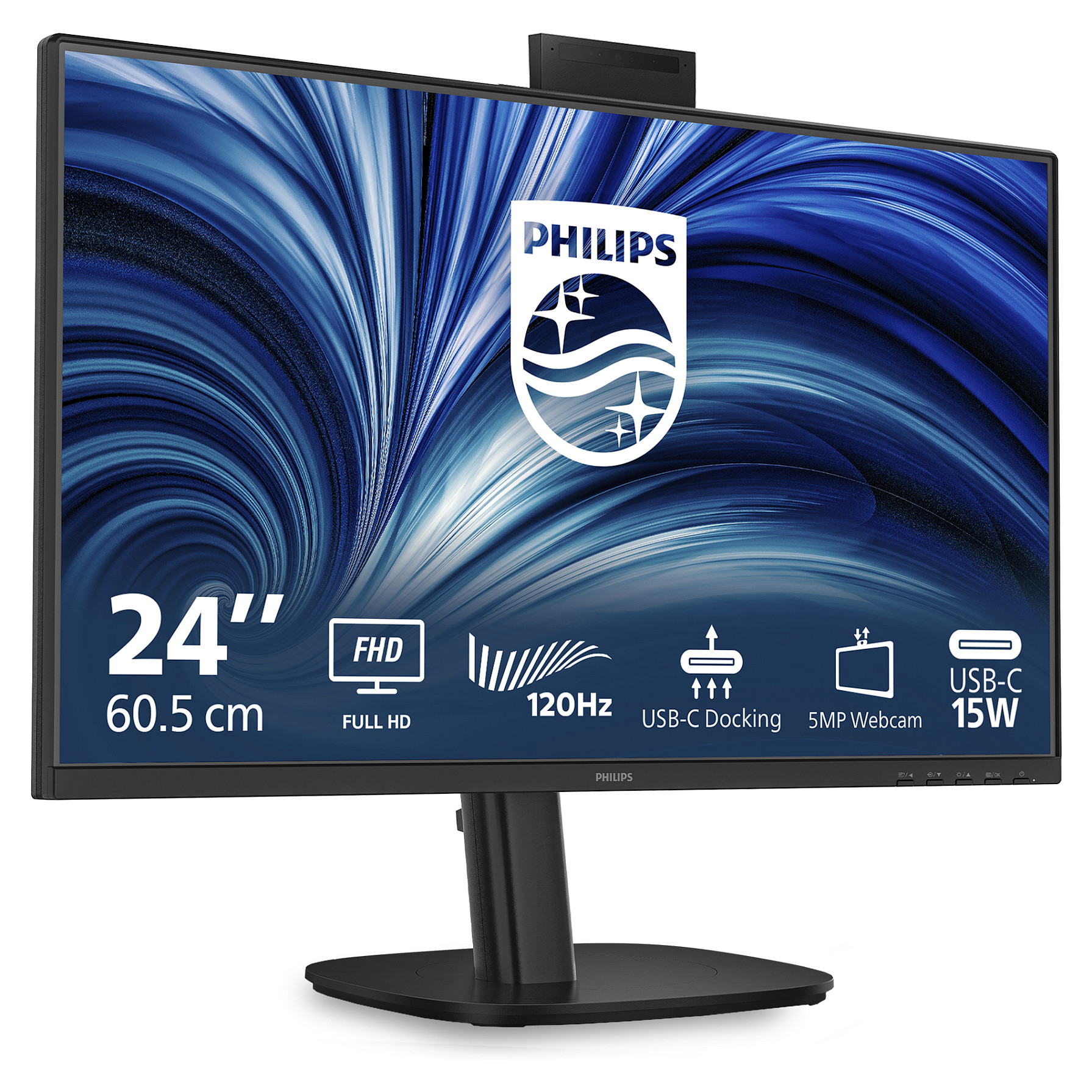 Monitor Philips 3000 Series 24B2U3301H/00 / 23.8" / Full HD IPS / 120Hz / 4ms / USB-C+USB Hub+Speakers - Zezë - 2