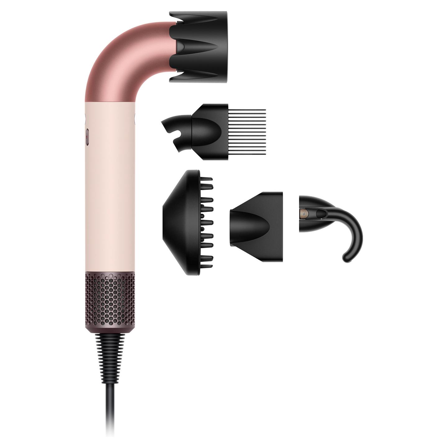 Tharëse për Flokë Dyson Supersonic r HD17 Curly+Coily, 1700W, 3 Shpejtësi, 4 Temperatura, Ajër i Ftohtë, Jonizues - Rozë 