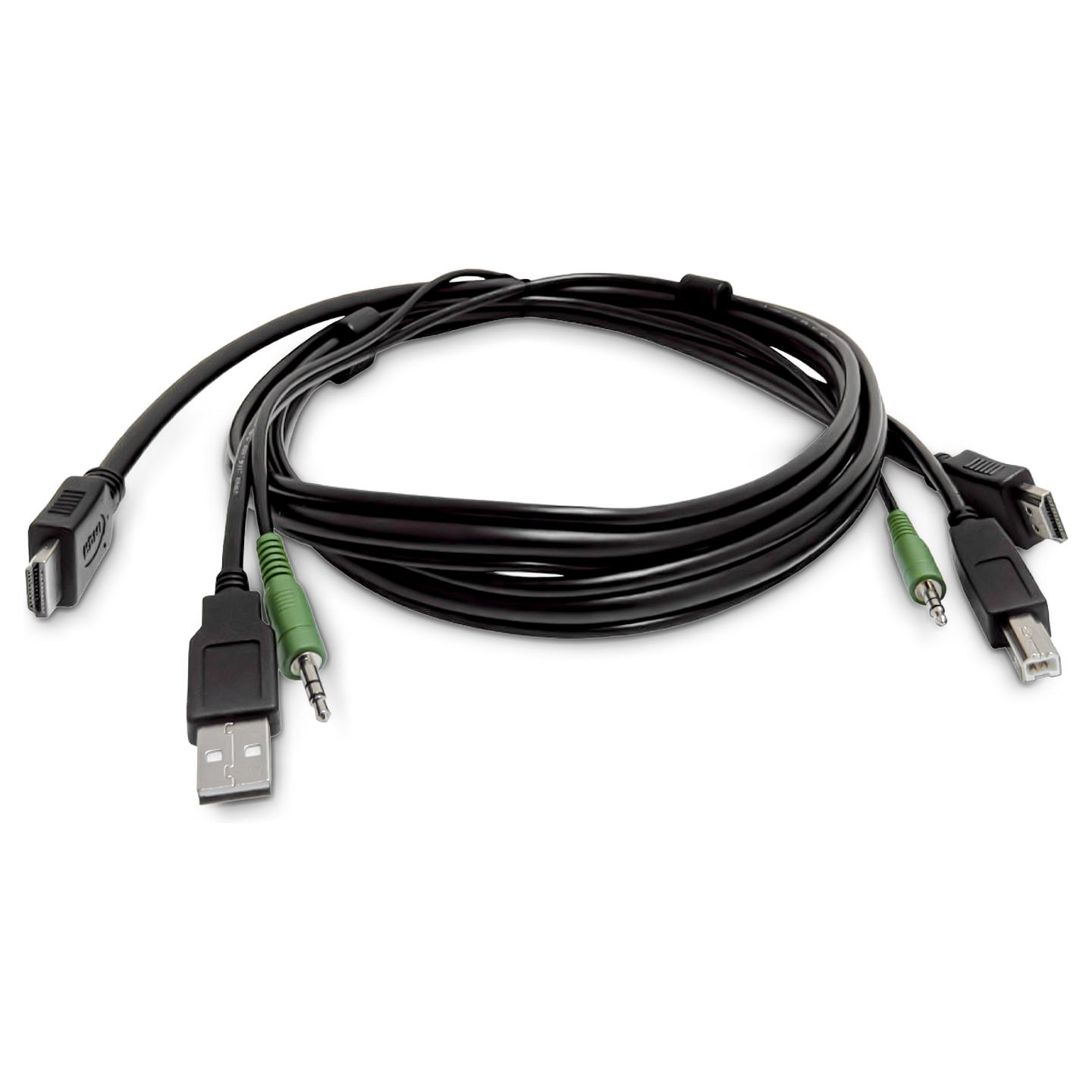 Kabllo KVM StarTech.com SKHDMMKVM-06-TAA, HDMI, USB 2.0, Audio 3.5mm, 1.8m, TAA - Zezë