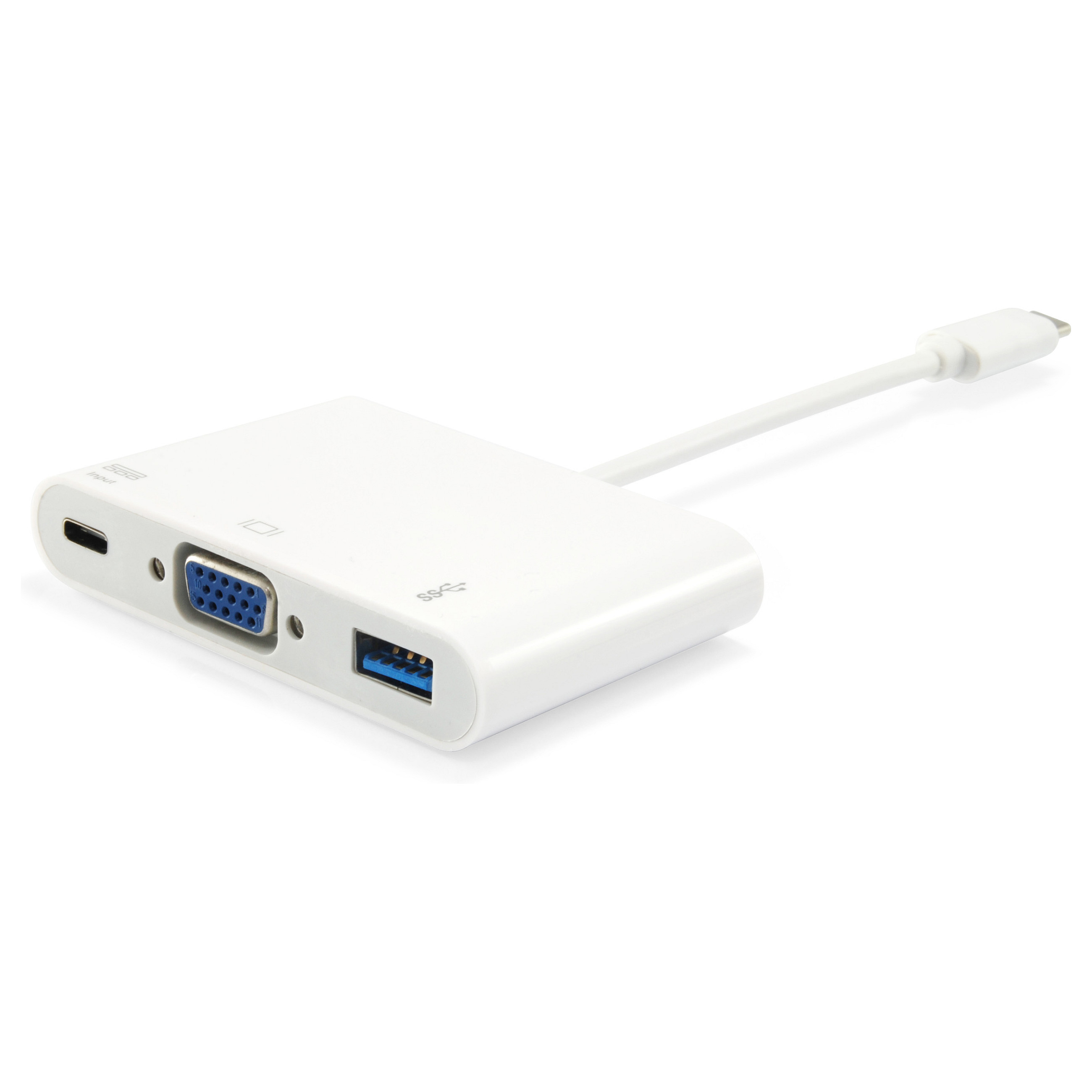 Docking Station Equip USB-C / VGA / USB 3.0 / 60W PD / Kabllo 15cm - Bardhë - 1