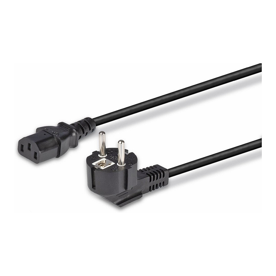 Kabllo për Furnizim me Energji IEC / LINDY Power Cable Angled Schuko Plug to IEC320 C13 / 3m – Zezë - 5