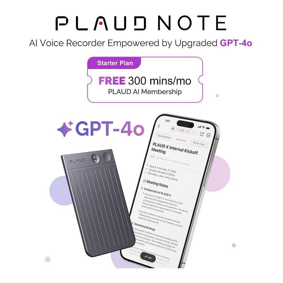 Regjistrues Zëri PLAUD NOTE / AI / 64GB / Bluetooth 5.2 / 30 Orë – Argjendtë - 3
