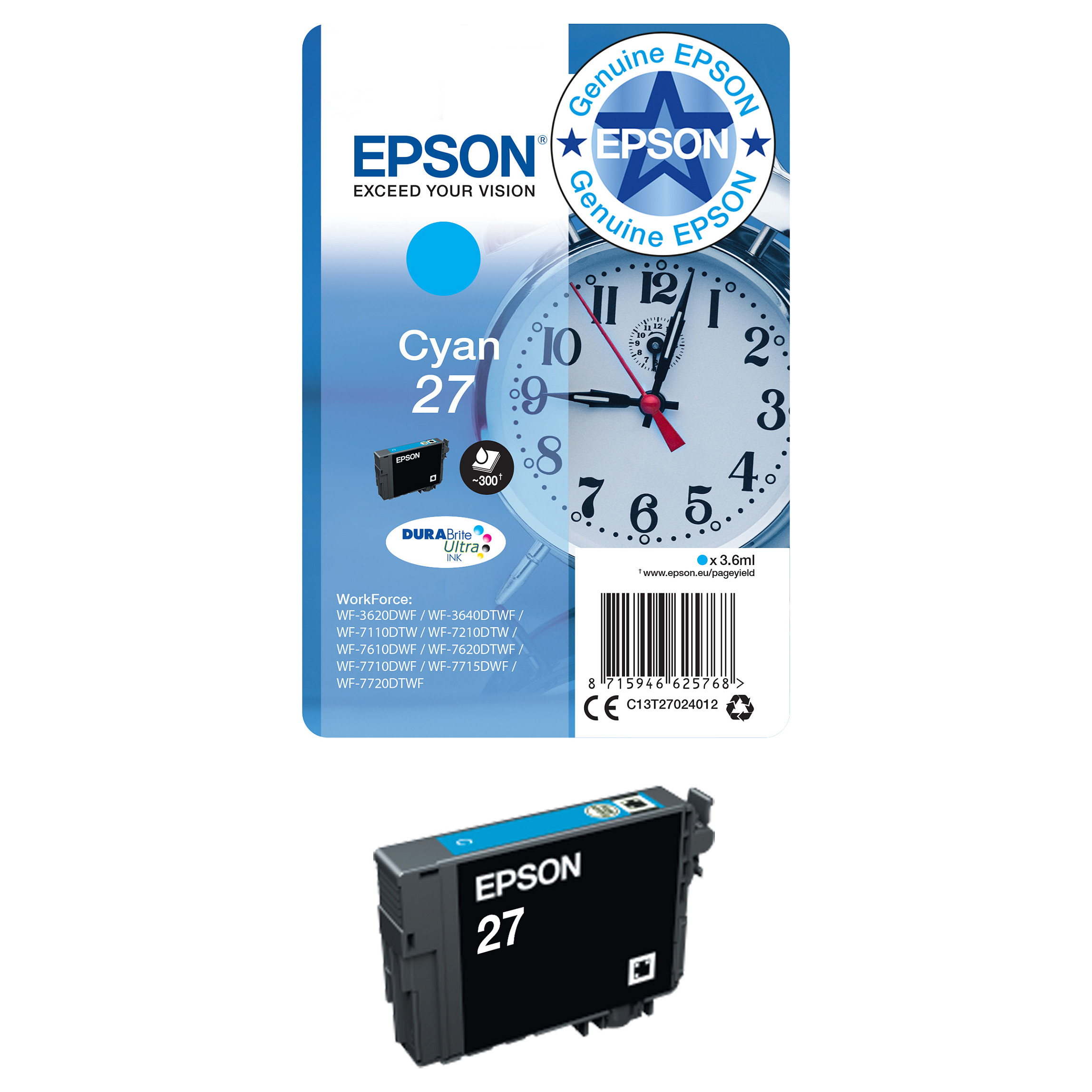 INK / Epson / 27XL / High Capacity / C13T27144012 / Verdhë - 7