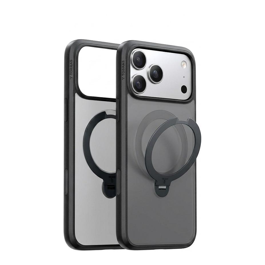 Aksesorë për telefon Torras Ostand Spin Series / iPhone 17 / MagSafe / Mbajtëse 360° – Zezë - 1