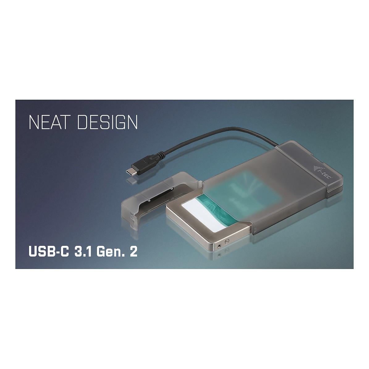 Këllëf për Disqe i-tec C31MYSAFEU313, 2.5", SATA, USB-C 3.2 Gen 2, 10Gbps - Zezë - 10