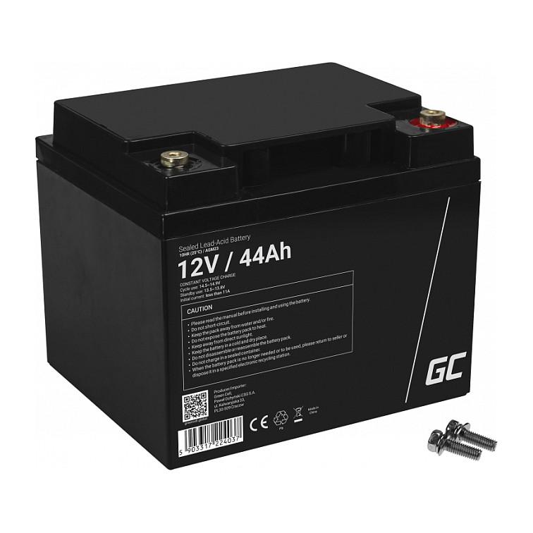 Bateri AGM Green Cell AGM23, 12 V, 44 Ah, VRLA, pa mirëmbajtje – Zezë