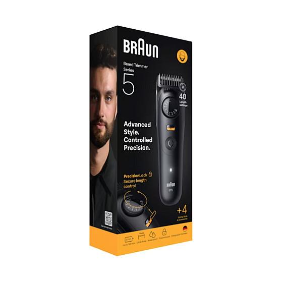 Makinë e rrojës Braun BeardTrimmer 5 BT5520, 40 Nivele Gjatësie, 0.5–20 mm, Wet & Dry, Bateri Li-Ion, 120 Min Përdorim – Zezë - 2