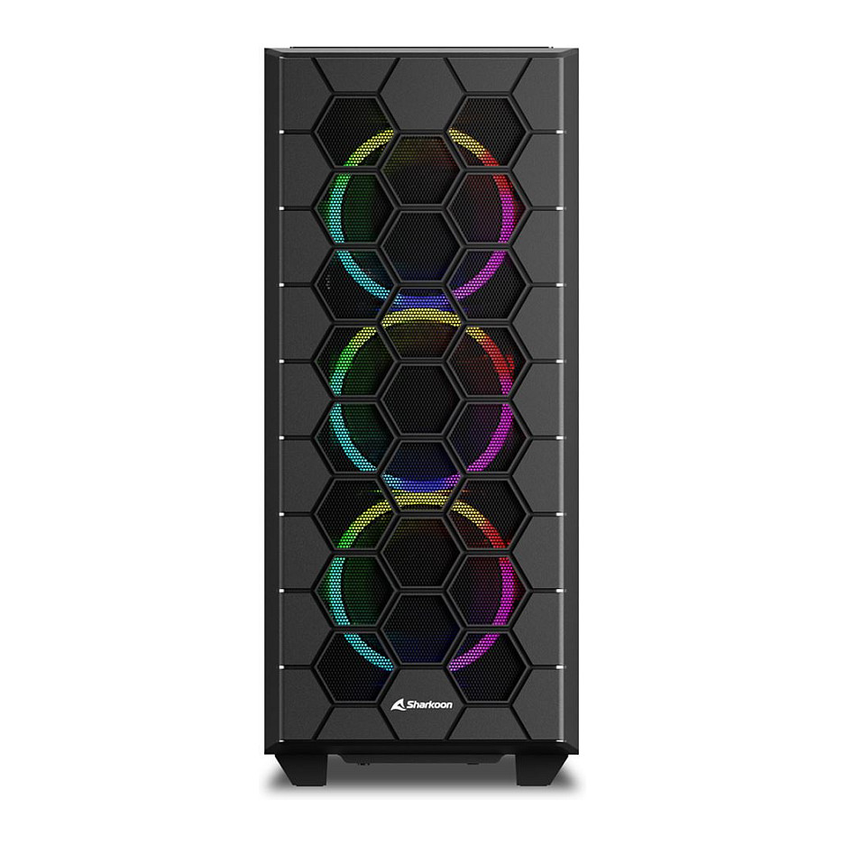 Kasë Sharkoon HEX RGB Midi Tower - Zezë - 2