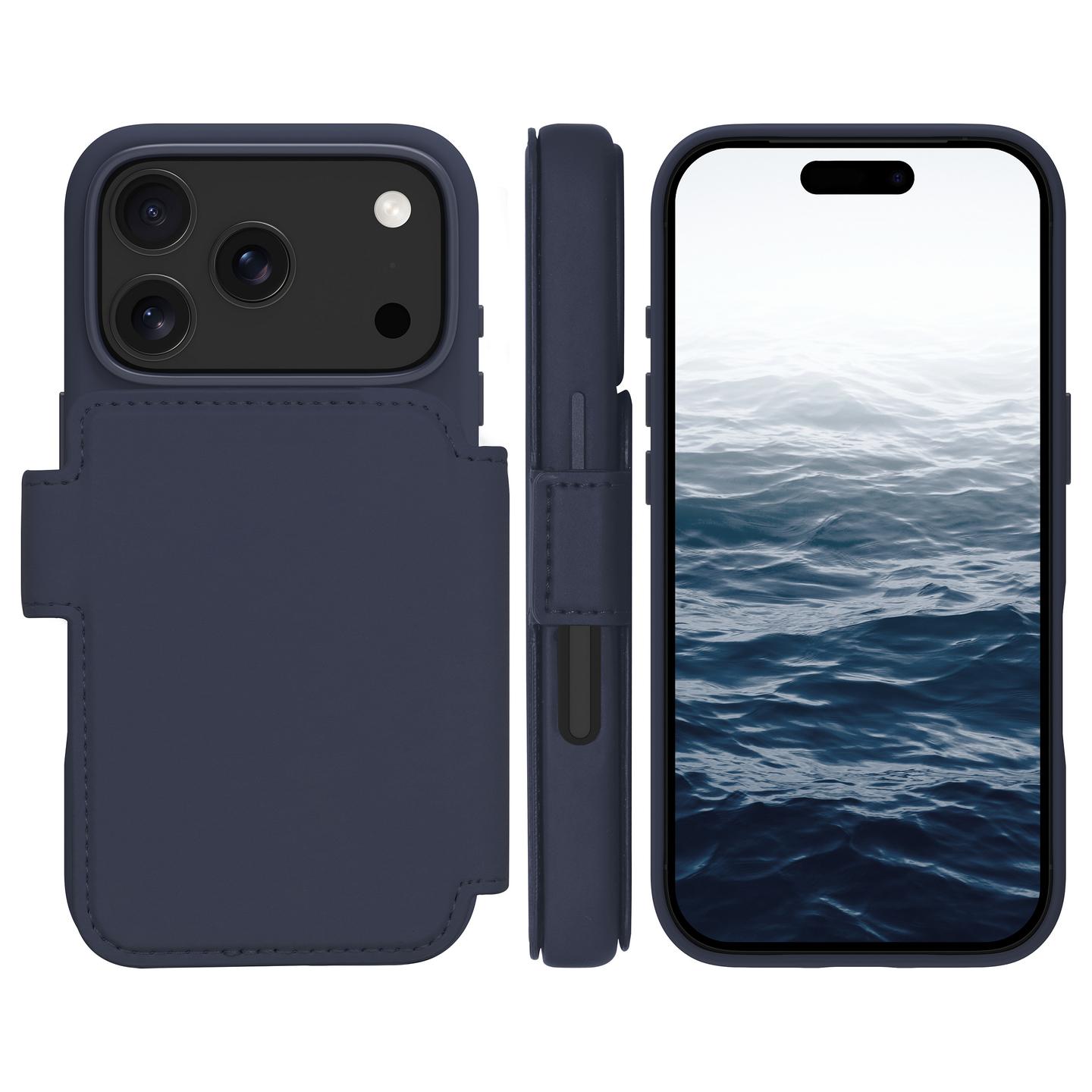 Case për Telefon dbramante1928 Lynge MS ICON, iPhone 17 Pro, MagSafe, Portofol, 3 Ndarje për Karta - Blu e Errët - 3