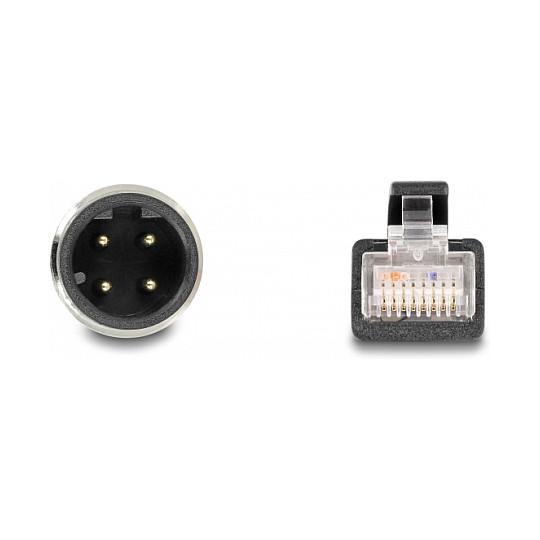 Kabllo Adapter për Rrjet DeLOCK 60073 / Cat 5e / S/FTP / M12 D-coded 4-pin Mashkull → RJ-45 Mashkull / 0.5m - Zezë - 3