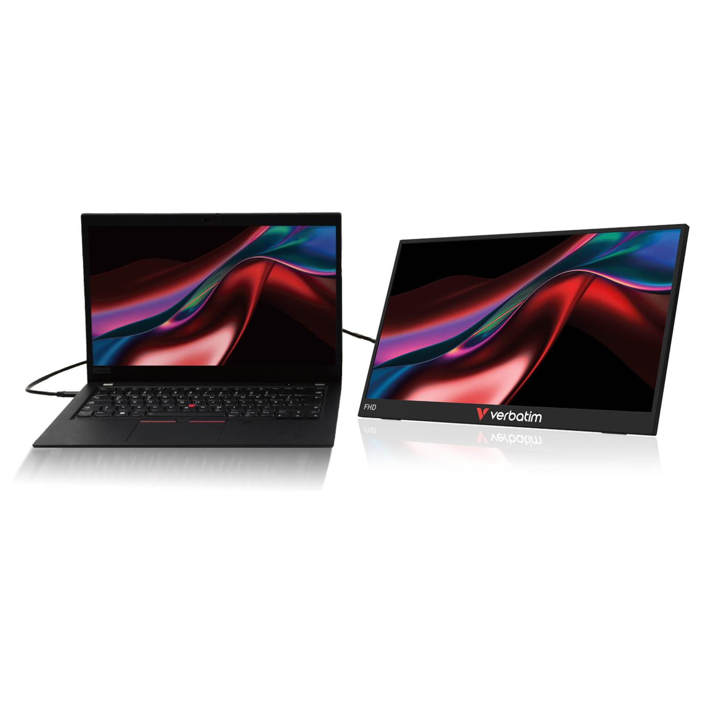 Monitor Portativ Verbatim LIGHT FHD Touch / 15.6" / Full HD LCD Touchscreen / USB-C+Audio - Zezë - 2