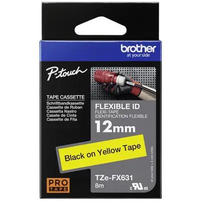 Shirit për Printer 3D Brother Colour Ribbon TZE-FX631 / TZEFX631 - Zezë mbi Verdhë - 1