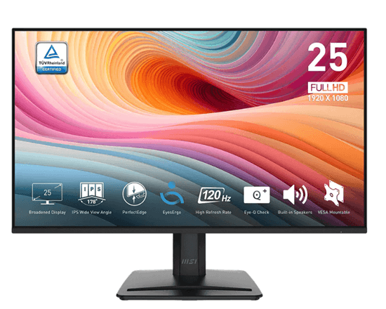 Monitor MSI PRO MP251L E2 , 24.5", Full HD IPS, 120Hz, 1ms, HDMI+VGA - Zezë