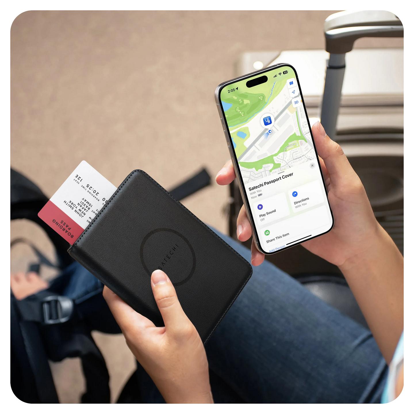Mbajtëse Pasaporte Satechi ST-VPCK / Find My / RFID / Bluetooth 5.2 - Zezë - 3