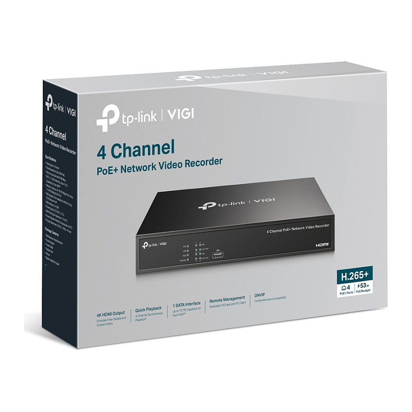 Video Recorder Rrjeti VIGI NVR1004H‑4P‑2TB / 4 Channel PoE - 5