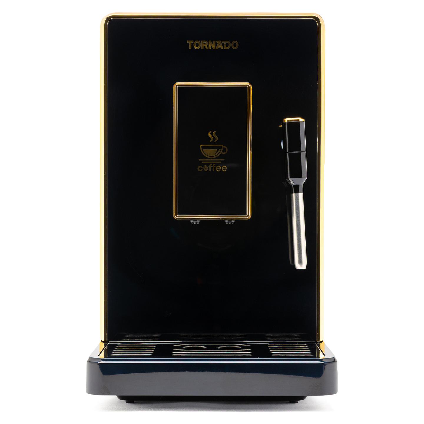 Aparat për Kafe TORNADO TCM-9008A-GS, 1350 W, 20 bar, Mulli i Integruar, 1.5 L - Zezë/Ari