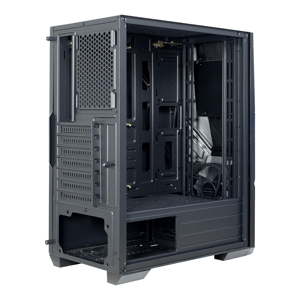 Kasë PC Inter-Tech IT-3303 Hornet / Midi Tower / ATX / 1x 120mm ARGB Fan / 2x 3.5" + 2x 2.5" Bay / Acrylic Side Panel - Zezë - 7