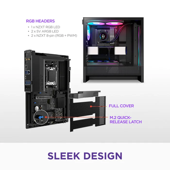 Pllakë Amë NZXT N7 B850 / AMD AM5 / B850 / DDR5 / ATX / Wi-Fi / 2.5GbE LAN - 3