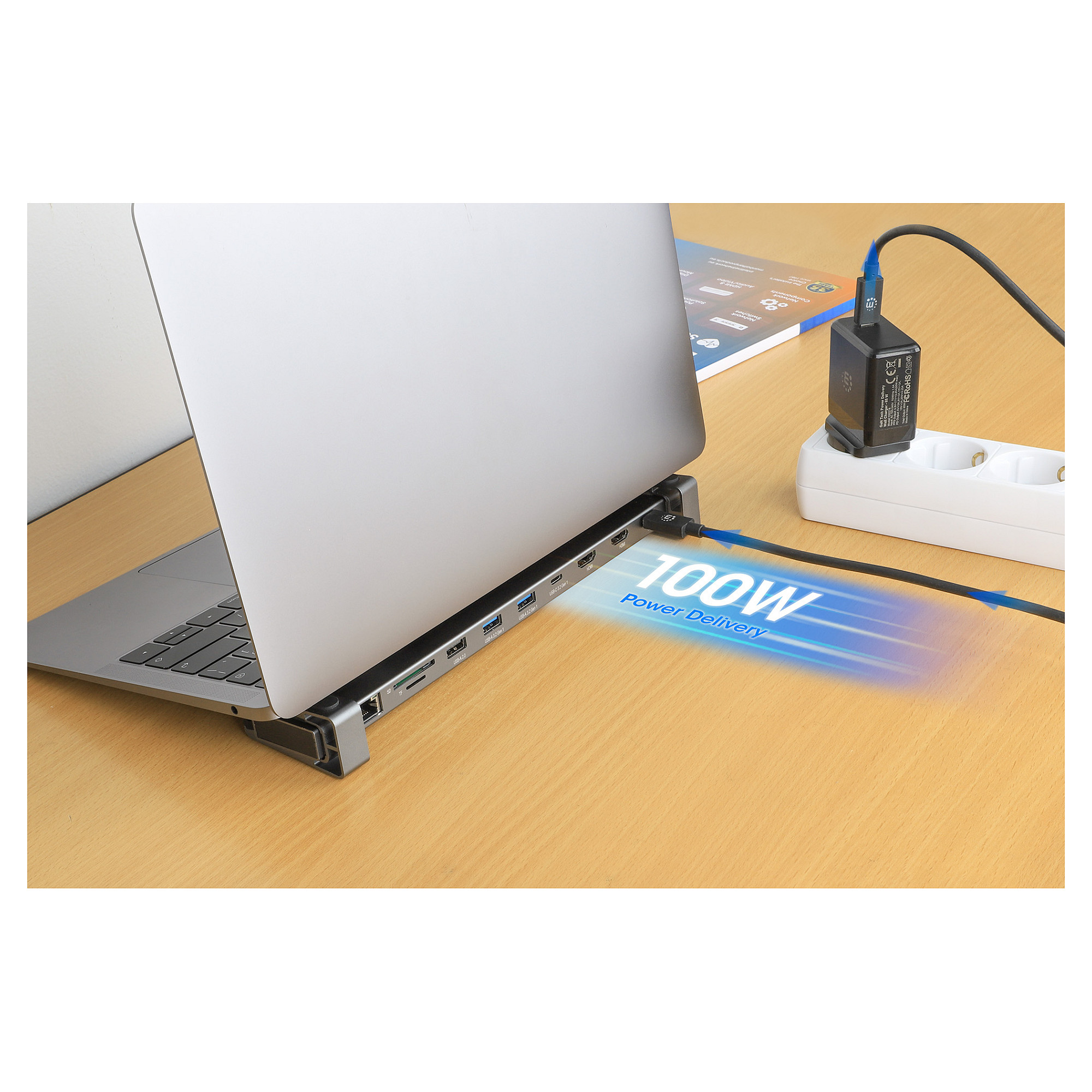 Docking station MANHATTAN / 10-in-1 / 4K / USB-C / PD / 2xHDMI - 8