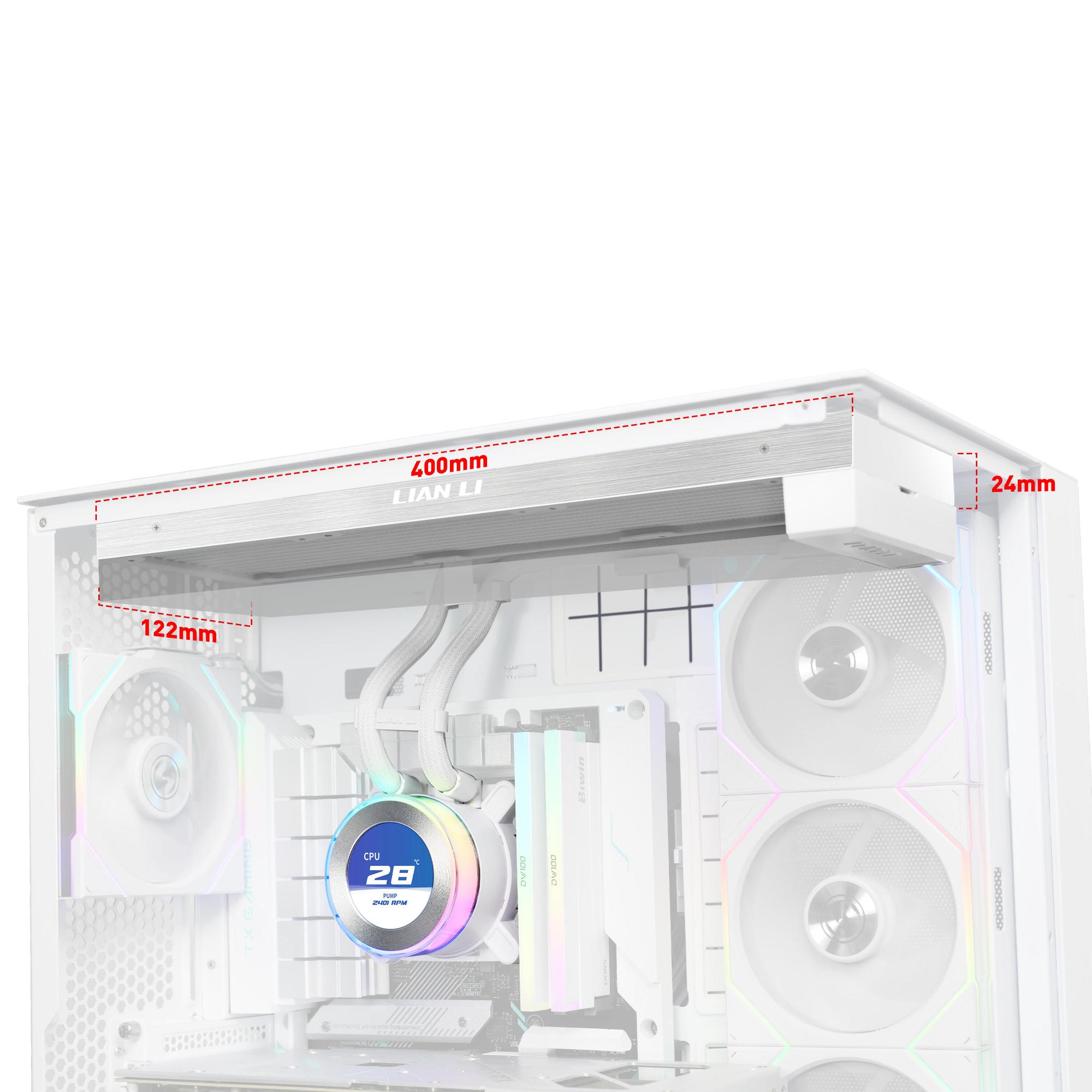Ftohës me ujë për procesor Lian Li HYDROSHIFT II LCD-C 360N / 360mm / LCD 2.1" / GHS2LCD36W – Bardhë - 2