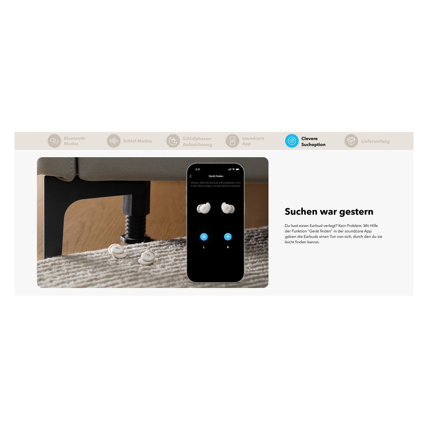 Kufje pa Kabllo Anker Soundcore Sleep A20 True Wireless In-Ear Headphones – Bardhë - 23