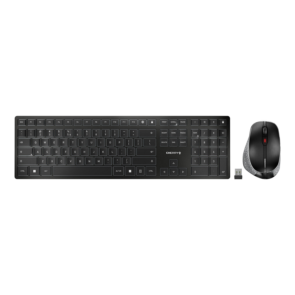 Combo (Tastierë & Maus) Cherry DW 9500 Slim / Wireless / QWERTZ / Swiss Language - Zezë - 1