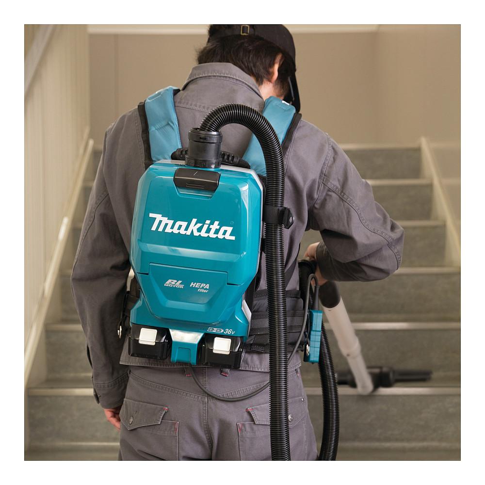 Fshesë me Bateri Makita DVC261ZX15, 2x18V, 2L, Filtrim HEPA, Motor Brushless, Thithje 11kPa - Blu/Zezë - 2