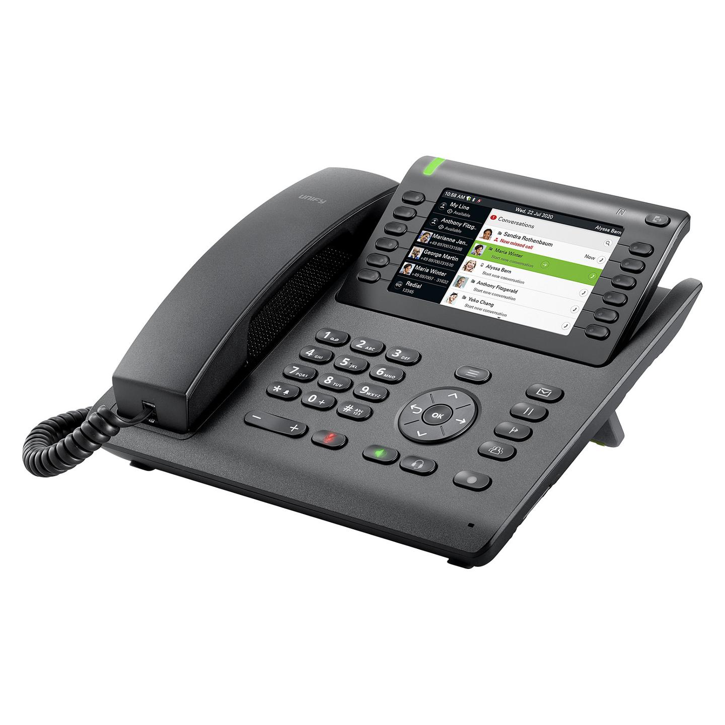 Telefon VoIP Unify OpenScape CP700 / L30250-F600-C438 / SIP / HFA / Ekran TFT 5" / Bluetooth 5.0 / NFC / Gigabit Ethernet / PoE / 6 Taste të Programueshme – Zezë