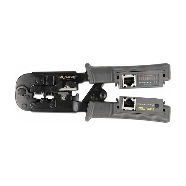 Pincë për Montimin e Konektorëve DeLOCK 90510, RJ-45, RJ-12, RJ-11, RJ-10, me Testues Rrjeti - Gri, Zezë - 3