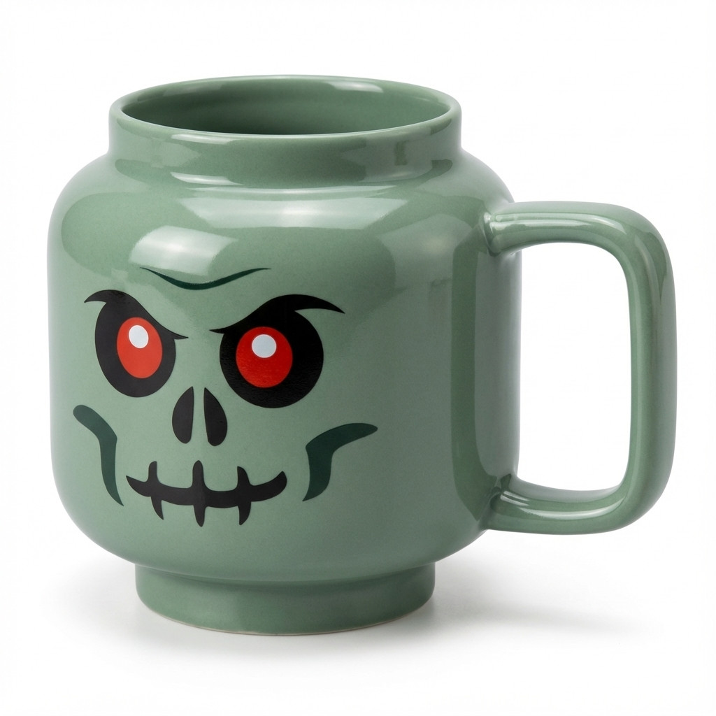 Aksesor për LEGO Room Copenhagen Large Skeleton Ceramic Mug / 530 ml / Ceramic / Dishwasher Safe / 5007886 - Gjelbër