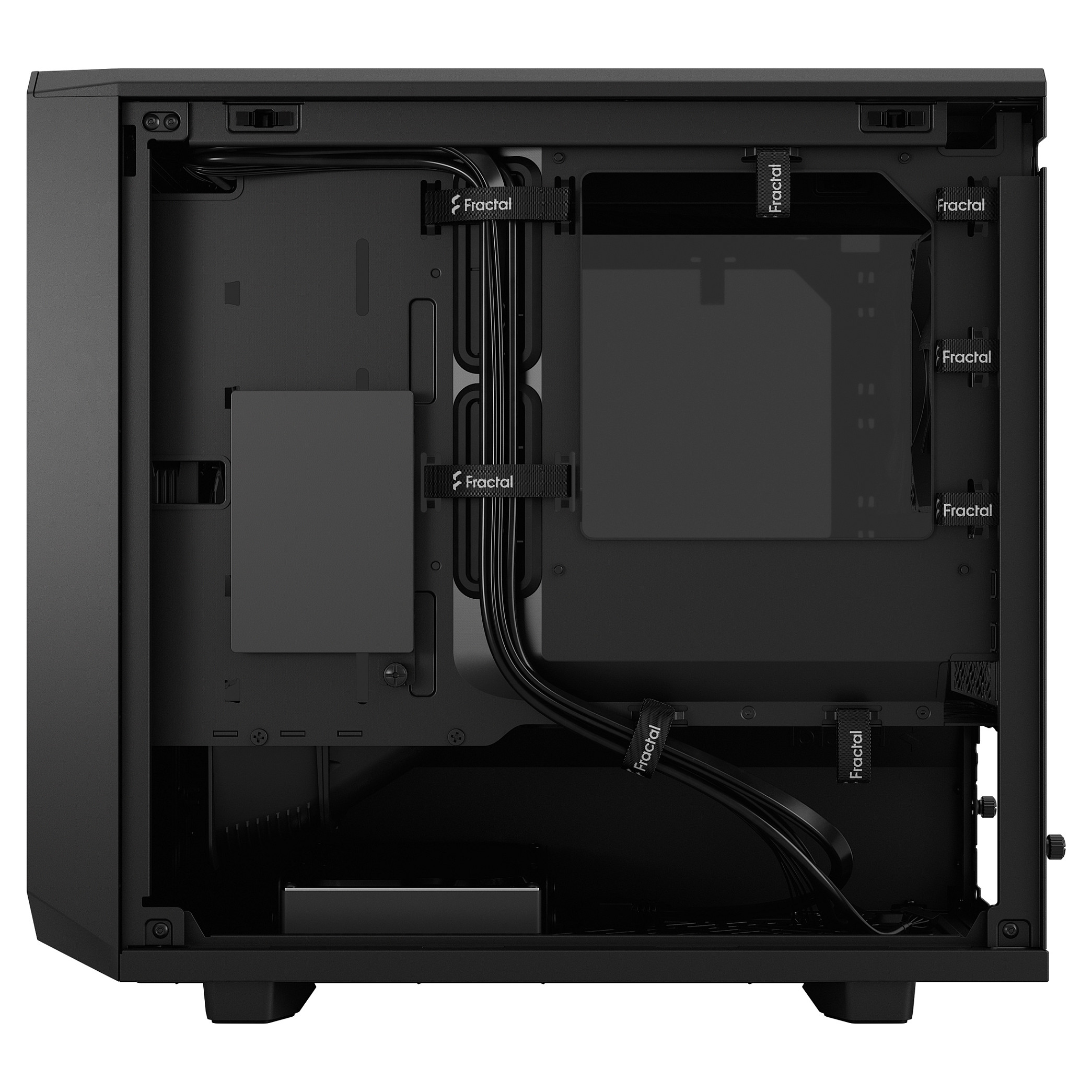 Kasë PC Fractal Design Meshify 2 Nano / Mini Tower / Mini-ITX + Mini-DTX / 1x 140mm + 1x 120mm Fan / Tempered Glass - Zezë - 18