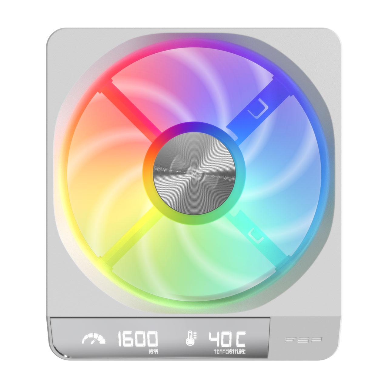 Ftohës për Kasë Fortron ZENFAN / 120mm / 800–1600 RPM / PWM / HDB / ARGB – Bardhë