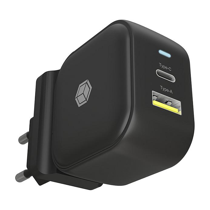 Adapter ICY BOX IB-PS106-PD / 38W / 1x USB-C PD 30W / 1x USB-A QC 3.0 18W / 2-Port / Universal – Zezë
