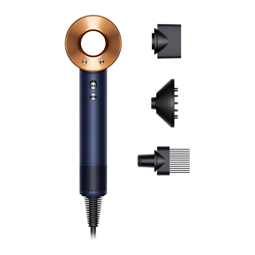 Tharëse për flokë Dyson Supersonic HD07 / V9 / Air Multiplier / 1600W / 3 Shpejtësi / 4 Temperatura / 110.000 rpm – Blu/Gold