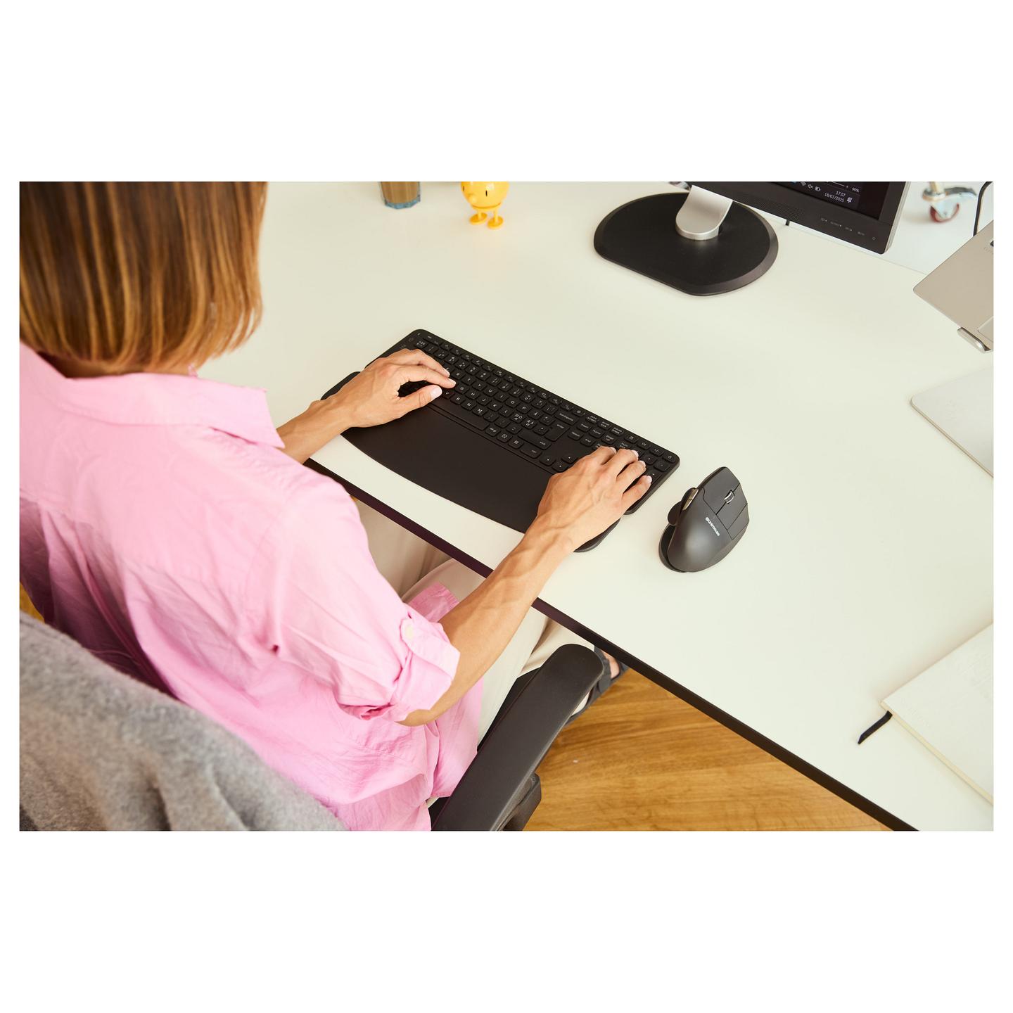 Mbështetëse Contour Balance Keyboard Full-Size Wrist Rest - Zezë - 3
