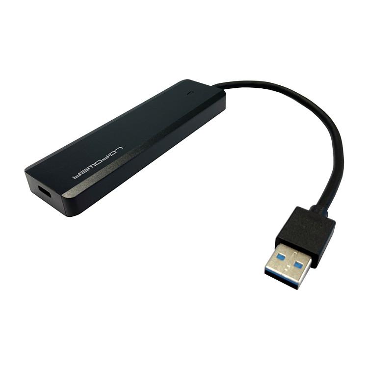 Hub USB LC-Power LC-HUB-U3-4-V2, 4x USB-A, 1x USB-C për Furnizim me Energji, USB 3.2 Gen 1, 5 Gb/s, Plug & Play – Zezë - 4