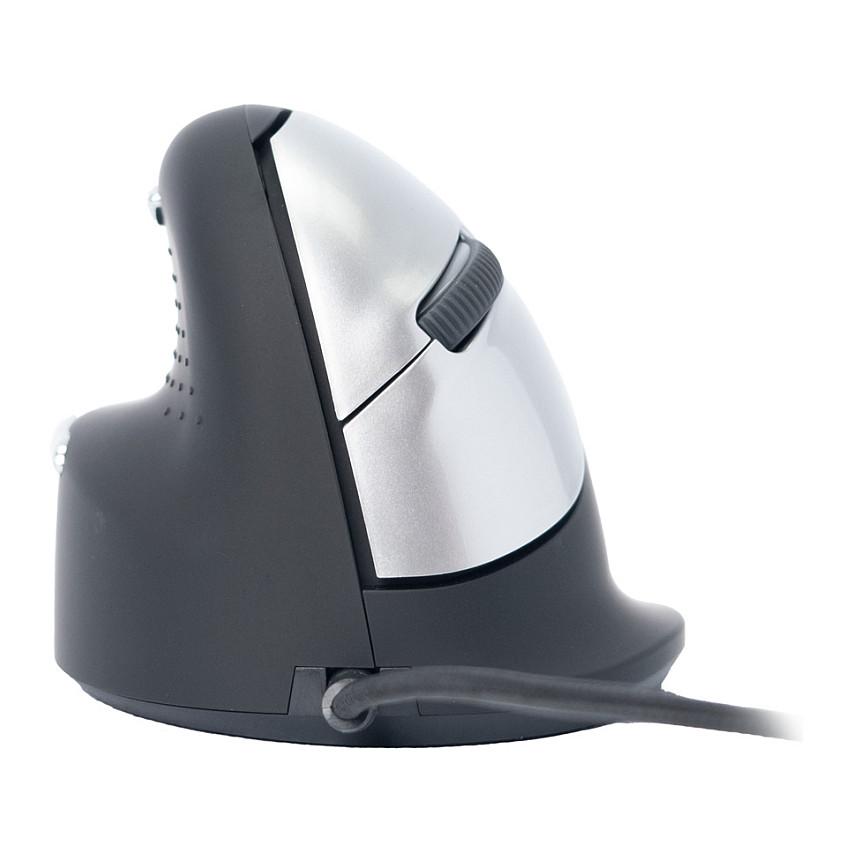 Maus me kabllo R-Go Tools R-Go HE RGOHELE, USB, 3500 DPI, 5 Butona, Vertikal, Ergonomik, për Mëngjarashë - Zezë, Argjend