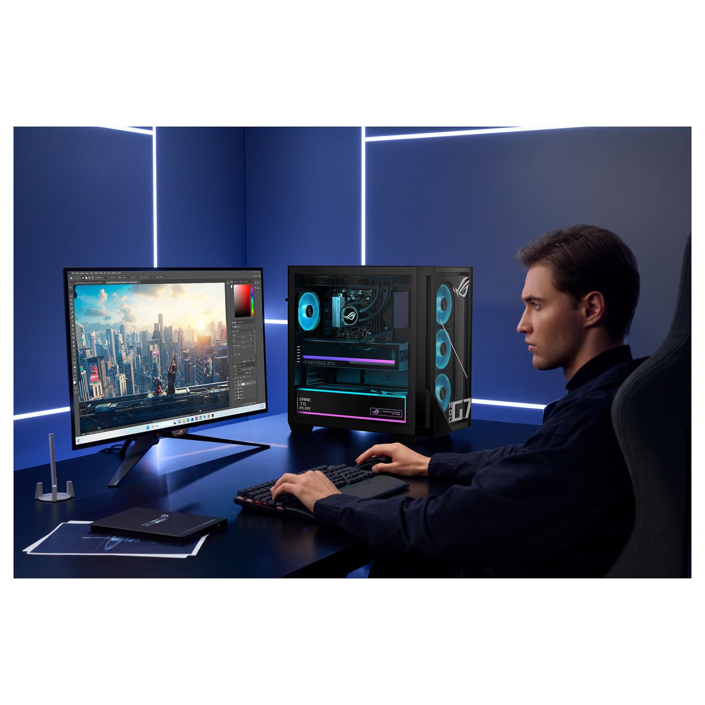 Kompjuter Gaming ASUS ROG GM700 GM700TZ-R9800X283W, Ryzen 7 9800X3D, 32GB DDR5, 2TB, RX 9070 XT 16GB - Zezë - 9