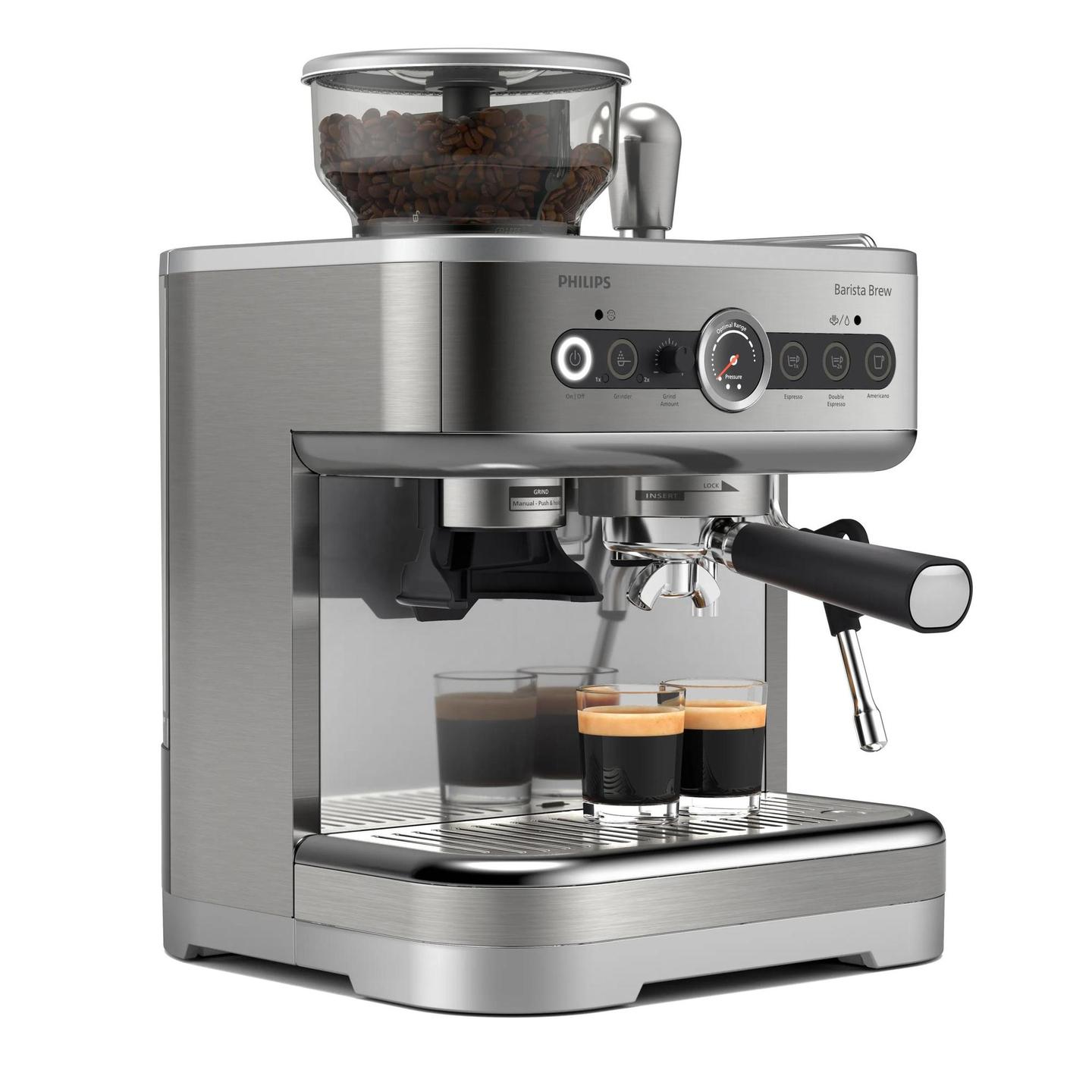 Aparat për kafe Philips Barista Brew / PSA3228/01 / Portafilter / 15 Bar / 2.3L – Argjend - 2