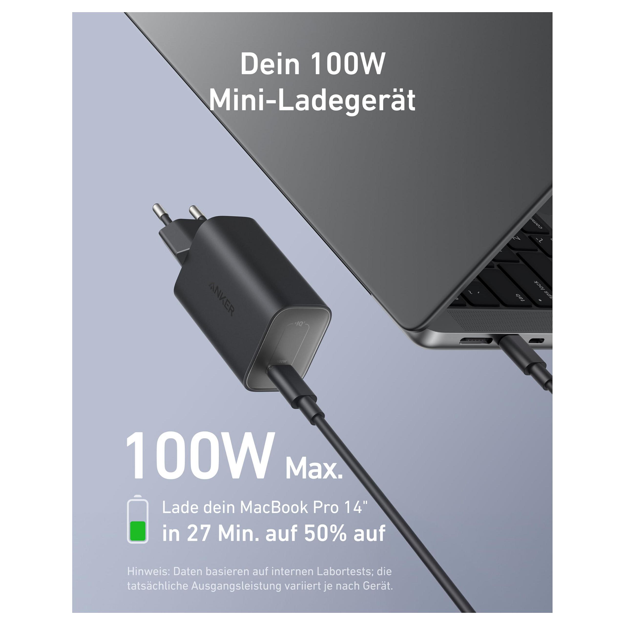 Karikues Anker Nano B2679G11 / 100W / GaN / USB-C + Kabllo USB-C 1.8m – Zezë - 3