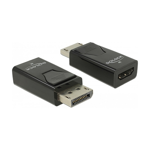 Adapter DisplayPort DELOCK 1.2 M/F / HDMI /  4K60Hz / Pasiv - Zezë - 1